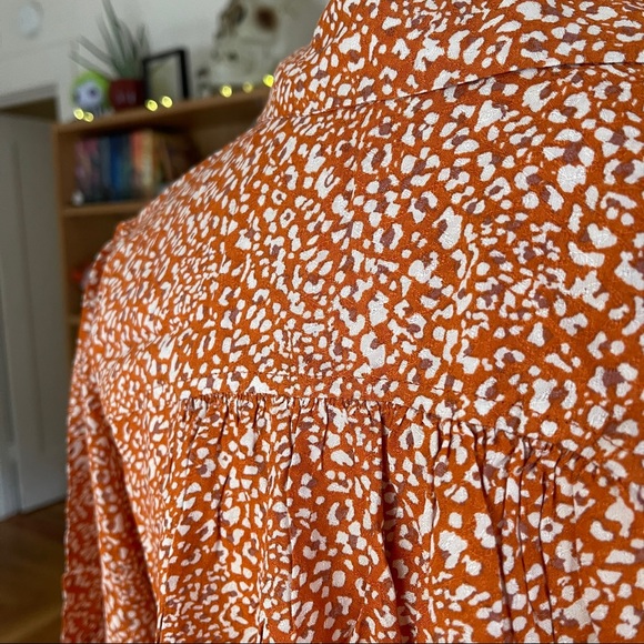 ✨NEW✨ Free People ✧ “Celia” Burnt Orange Tie-Hem Blouse - Picture 9 of 12